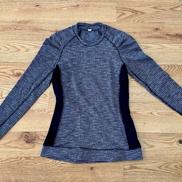 Lululemon Think Fast Long Sleeve in Color: Coco Pique Black / Black (Size 4) - Picture 5 of 11